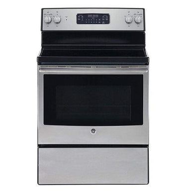 GE Free Standing Electric Range Cooker 4 Radiant Burners 76cm JCB735SILSS - Future Store