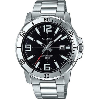 Casio Enticer Stainless Steel Black Dial Casual Analog Sporty Men Watch - Future Store