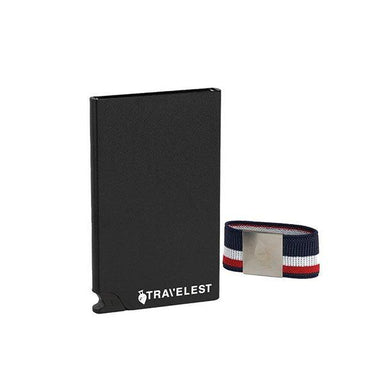 Travelest RFID Block Aluminum Wallet with Elastic Money Holder Black - Future Store