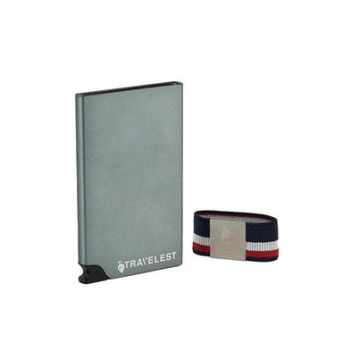 Travelest RFID Block Aluminum Wallet with Elastic Money Holder Gray - Future Store