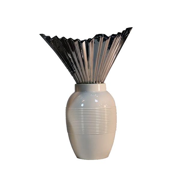 White Vase Silver Head V1403
