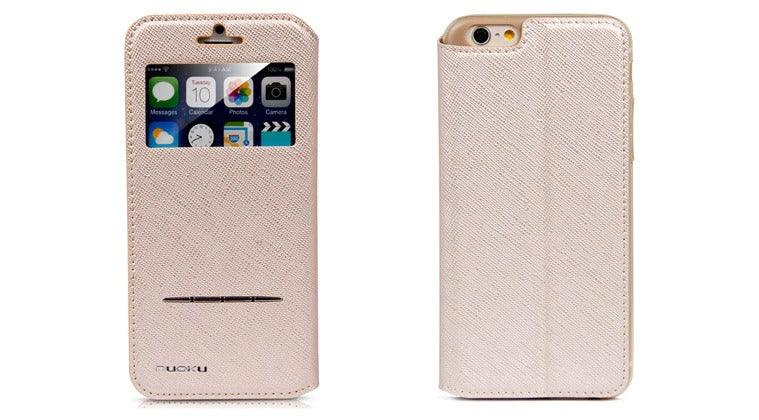 Nuoku Arabic Series Left Side Exclusive Leather Case For iphone 6 Plus Gold - Future Store