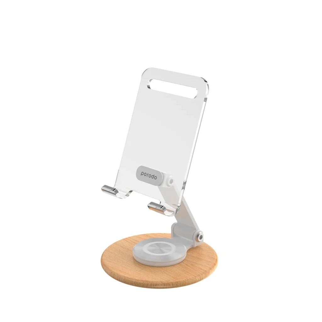 Porodo Rotating Transparent Mobile & Tablet Stand White - RS0F