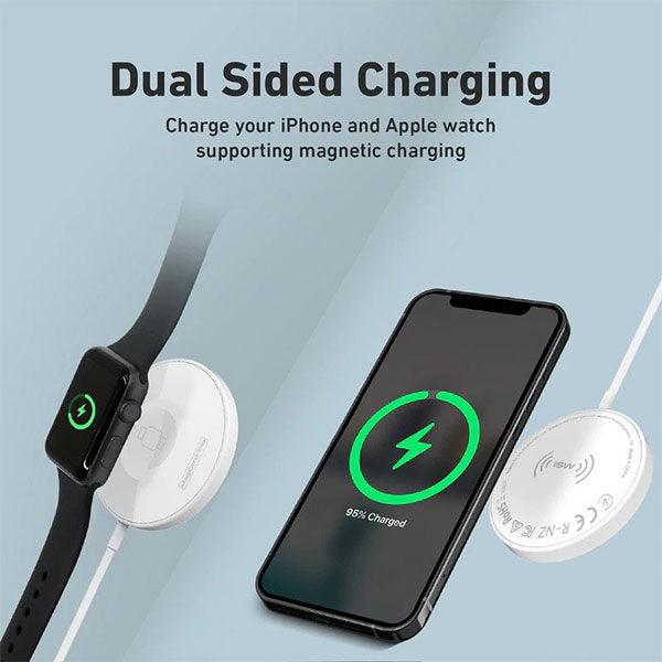 Promate MAG Cord Trio 15W High Speed Dual Sided Magnetic Wireless Charger White - Future Store