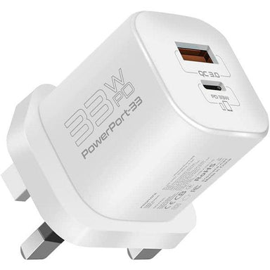 Promate Powerport 33W PD Charging adapter White - Future Store
