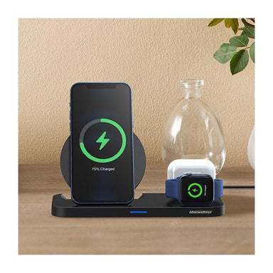 RockRose Airwave Max 3-In-1 15W Max Wireless Charging Stand Black - Future Store