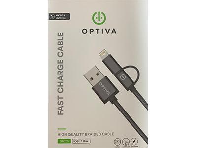 Optiva 2In1 Usb Cable With Micro And Lightning - Future Store