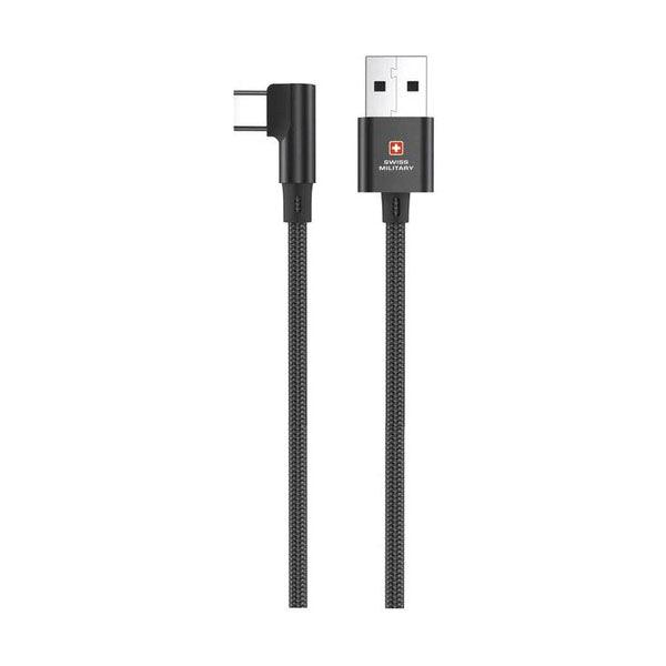 Swiss Military Usb To Type C 2m Braided Cable Black - Future Store
