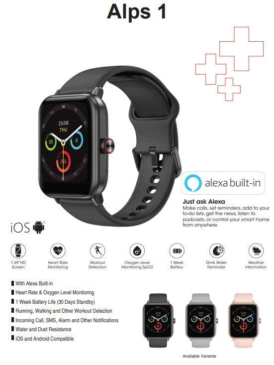 Swiss Military Alps Smart Watch Silicon Strap Black - Future Store
