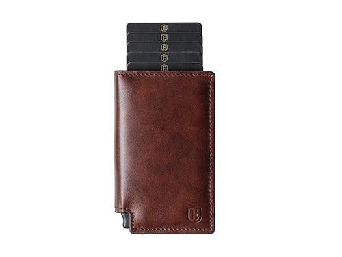 Leather Wallet + Tracker Card Brown-4KGY
