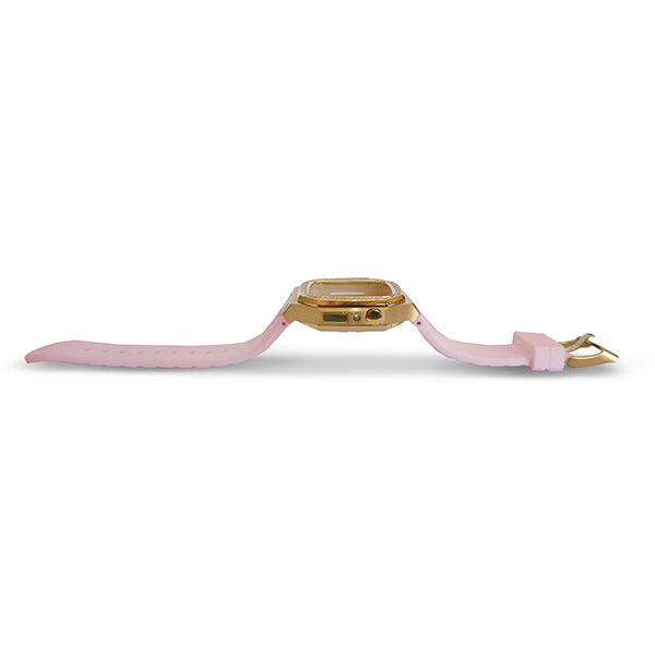 Apple watch Series 7/6 41/40 MM Luxury Rose Gold Watch Case Pink Strap - Future Store